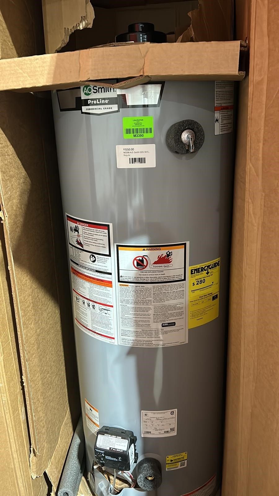 A.O. Smith GDV-50 50 Gallon ProLine Water Heater