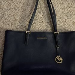 Micheal Kors Blue Leather Handbag