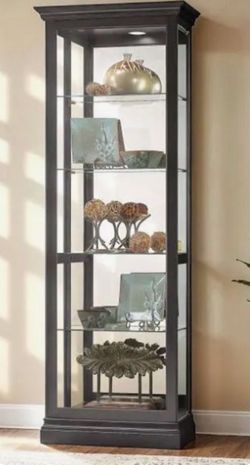 Brand new Wooden Tall Glass Cabinet with lights