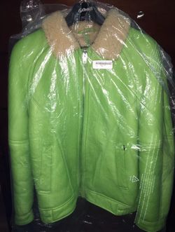 Supreme x schott leather shearling bomber size large for Sale in