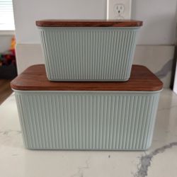 Desktop Storage Bins Set Of 2 Green 