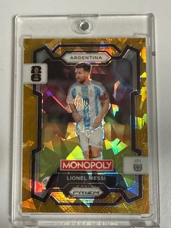 Panini Prizm Lionel Messi Monopoly Gold Trading Card