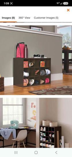 19 in. H x 24 in. W x 12 in. D Espresso Wood Look 15-Cube Storage Organizer