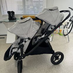 Baby Jogger Double Stroller, Bassinet, Car Seat And Adaptor