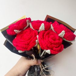 Crochet Rose Bouquet 