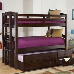 MicahEspresso Finish Twin/Twin Bunk Bed & Trundle
ACME$10 Down Payment And Financing Available