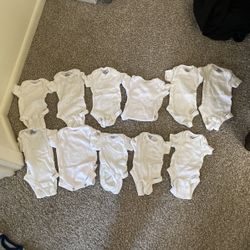 All White Onesies Size Newborn 