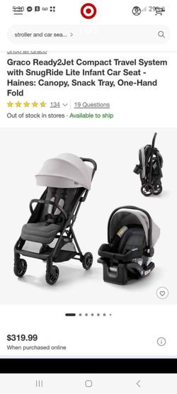 Graco Ready2Jet Compact Travel System with SnugRide Lite Infant Car Seat $225