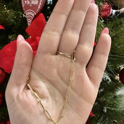 14k PAPER CLIP BRACELET 