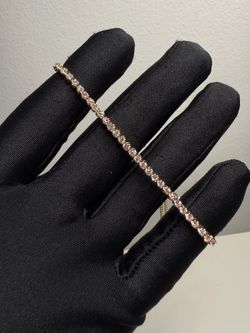 Adjustable Yellow Gold Tennis Bracelet with Lab Diamonds