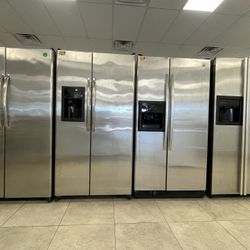 Refrigerator - Nevera Stainless steel side-by-side fridge Works Perfect