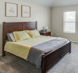 Queen wood bed frame and nightstand set