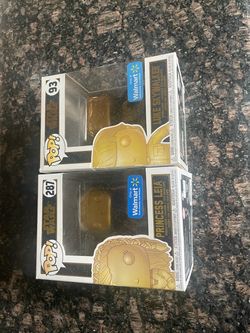 Star Wars Gold Funko Pop Luke Skywalker & Princess Leia – Walmart Exclusives