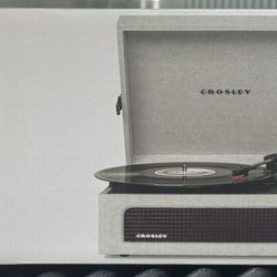 Crosley CR8017A-GY Voyager Vintage Portable Vinyl Record Player Turntable with Bluetooth Receiver and Built-in Speakers, Gray