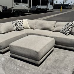LIKE NEW Costco L Sectional With Ottoman 