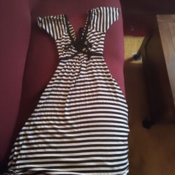 NWOT Black &White Striped Dress