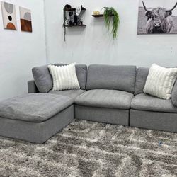 Gray Sectional Cloud Couch - Free Delivery 