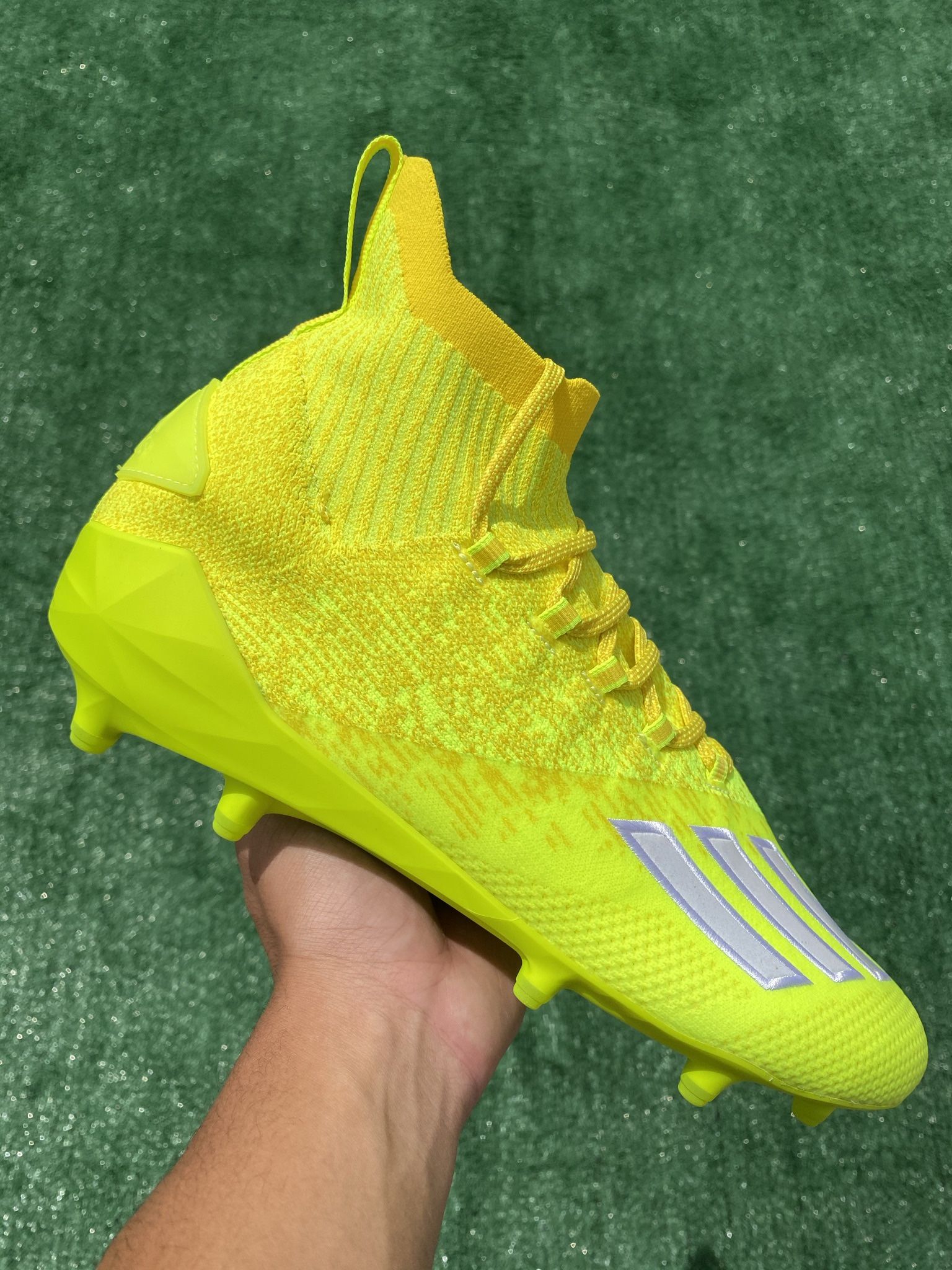 ADIDAS ADIZERO PRIMEKNIT “TEAM SOLAR YELLOW” FOOTBALL CLEATS (Size 13, Men’s)