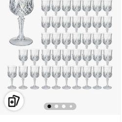 (940016) 48 Pcs Transparent Plastic Wine Glasses, Plastic Water Goblets for Parties, Stemmed Drinking Glasses for Wedding Reception, Grand Event Party