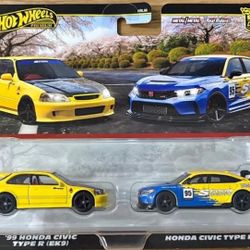 Hot Wheels Premium 2-Pack ’99 Honda Civic Type R EK9 & Honda Civic Type R Spoon