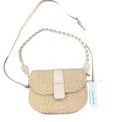 Women Fleece Lamb Wool Shoulder Bag Patchwork Fluffy Underarm Bag Messenger Bag