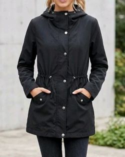 Time and Tru Hooded Drawstring Waist Lined Anorak Jacket Women's XS (0-2)