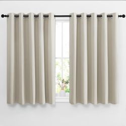 NICETOWN Blackout Natural Curtains for Bedroom - Window Treatment Thermal Insulated Grommet Drapes Room Darkening Energy Saving Sound Reducing for Bas