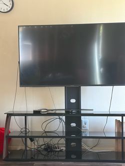 Tv rack with 3 tier desk