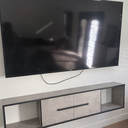 🪑 Modern Floating Wall-Mounted TV Media Console — Concrete Finish