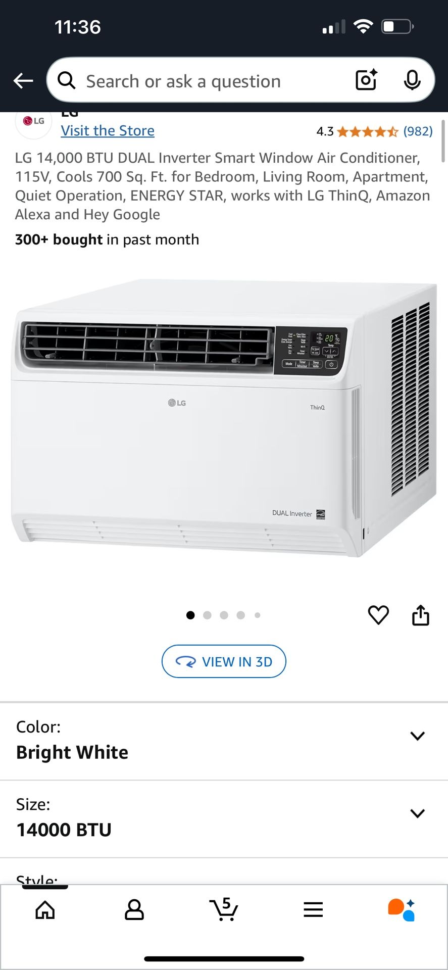 LG Smart Window Air Conditioner