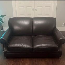 Imported Italian leather love seat