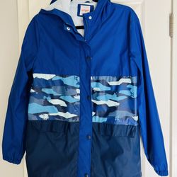 Cat And Jack Boys Sz. XL (14)  Wind And Rain Jacket Outerwear Blue Raincoat  