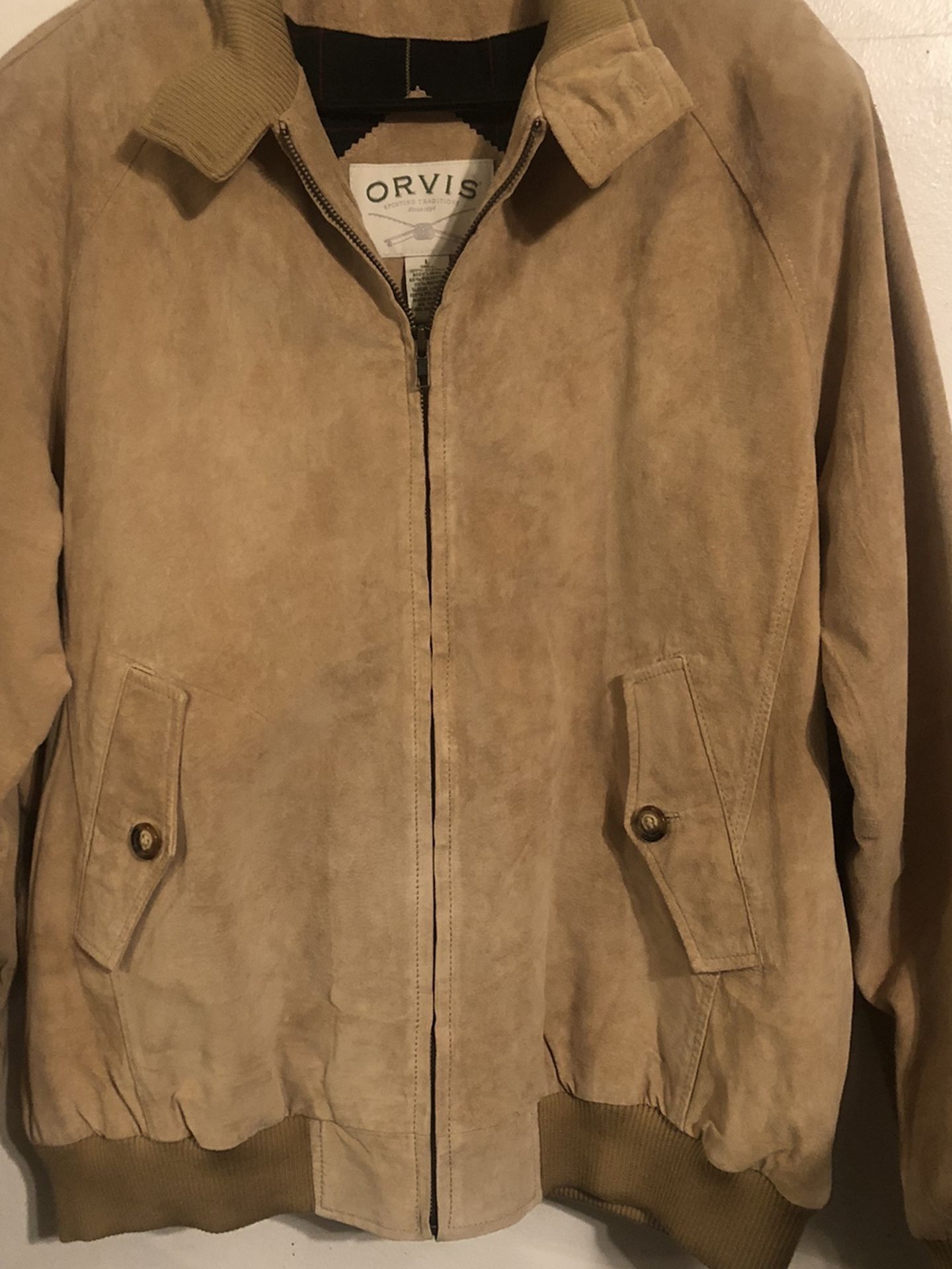 Orvis Brown Leather/Suede Men’s Jacket Size L