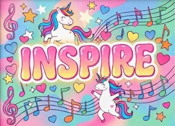 8.5x11 Cardstock Inspire Unicorn Rainbow Wall Art Print - Pink