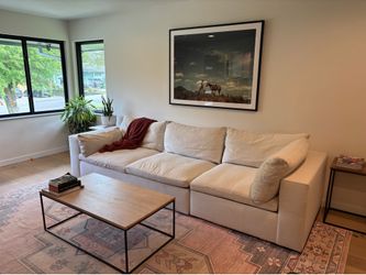 121” West Elm Harmony sofa with ottoman