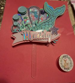 Cake toppers and chip bags personalized