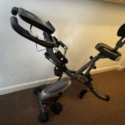 Folding Exercise Bike w/ Bands – Sunny Health & Fitness
