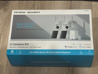 4K Solar Wireless Security Camera System – 2-Camera Kit, 360° Pan/Tilt