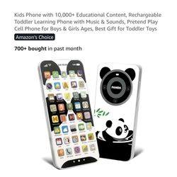Brand new Kids Phone with 10,000+ Educational Content, Rechargeable Toddler Learning Phone with Music & Sounds, Pretend Play Cell Phone for Boys & Gir