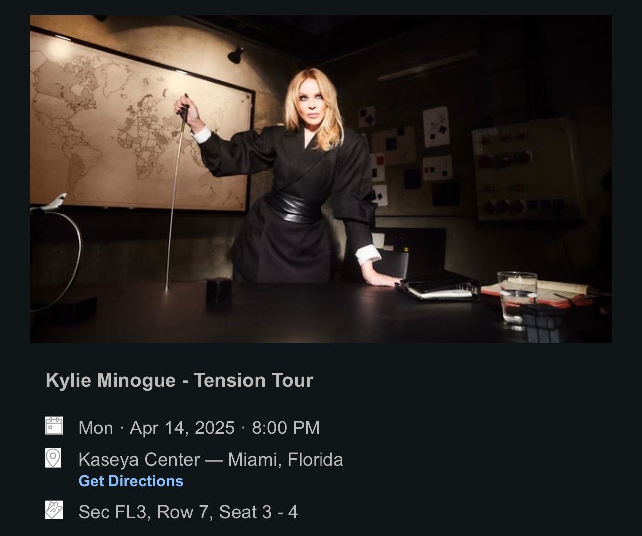 Kylie Minogue Tickets Miami 2