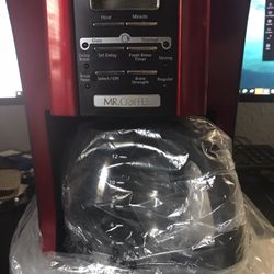 Mr. Coffee 12 cup programmable coffee maker in metallic red and black. $20.00 