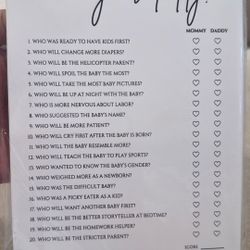 Baby Shower Game: Mommy or Daddy