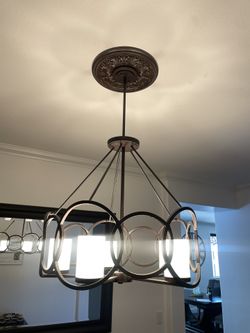 Chandelier, Dark Brown, Dimmable - 26 Inches