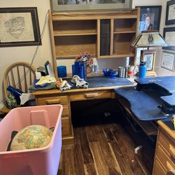 Desk And Matching File Cabinet 