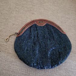 Vintage 90s Beaded Sequin Evening Crossbody Bag Purse 
