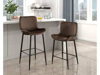 Nya Brown Pub Height Chair (Set of 2)