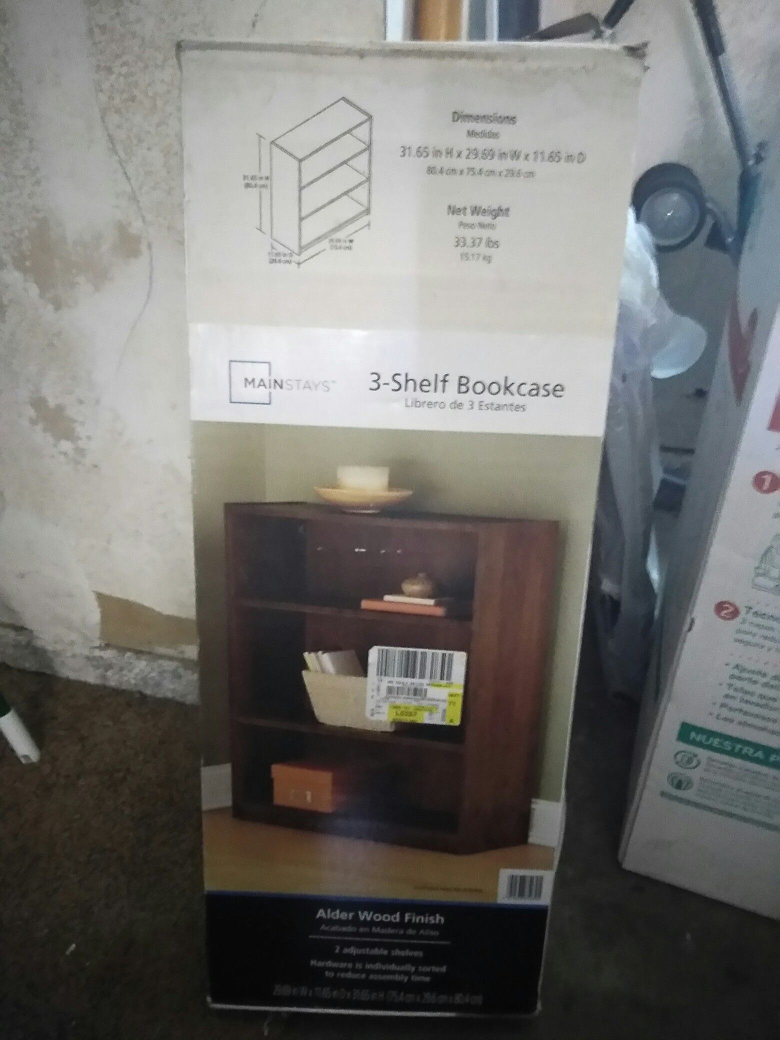 Bookshelves still in box