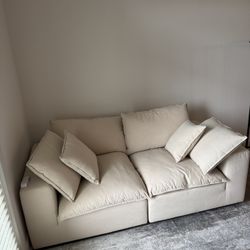 Cali Natural Performance Fabric Modular Loveseat