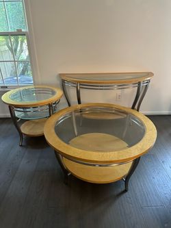 3-Piece Glass Table Set