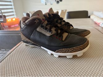 Jordan 3 Black Cement MCS Baseball Cleats size 10 men
